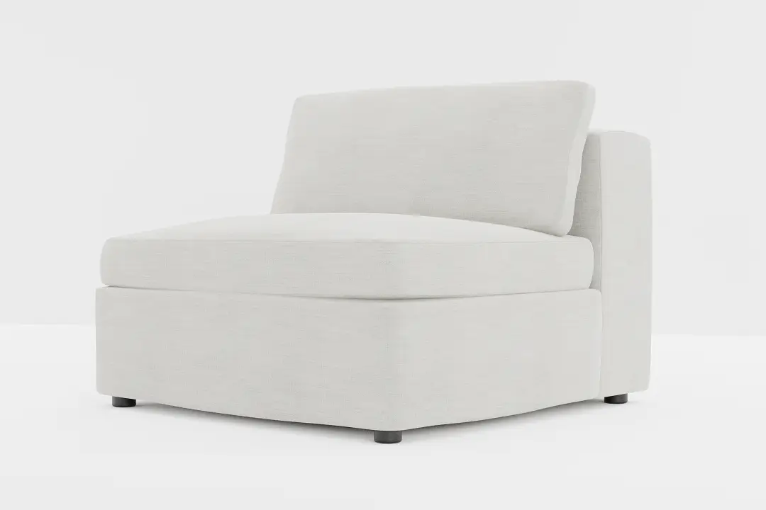 Destin Maguire Ivory Fabric Armless Chair Destin Maguire Ivory Fabric Armless Chair