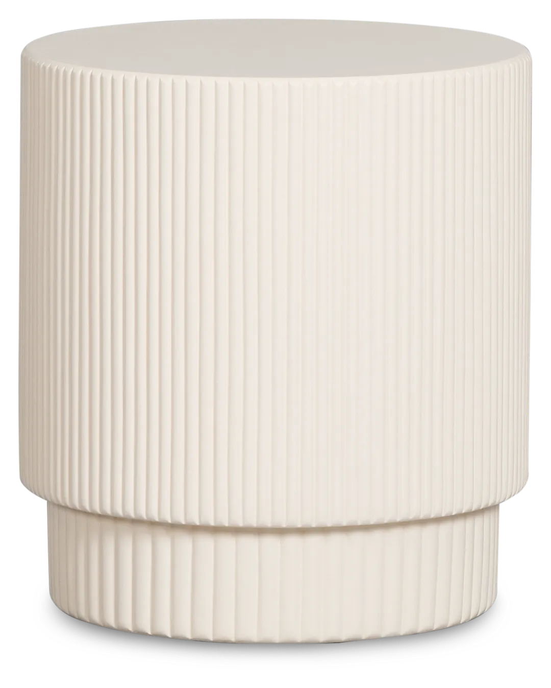 Cypress White Round End Table
