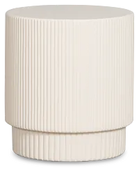 Cypress White Round End Table