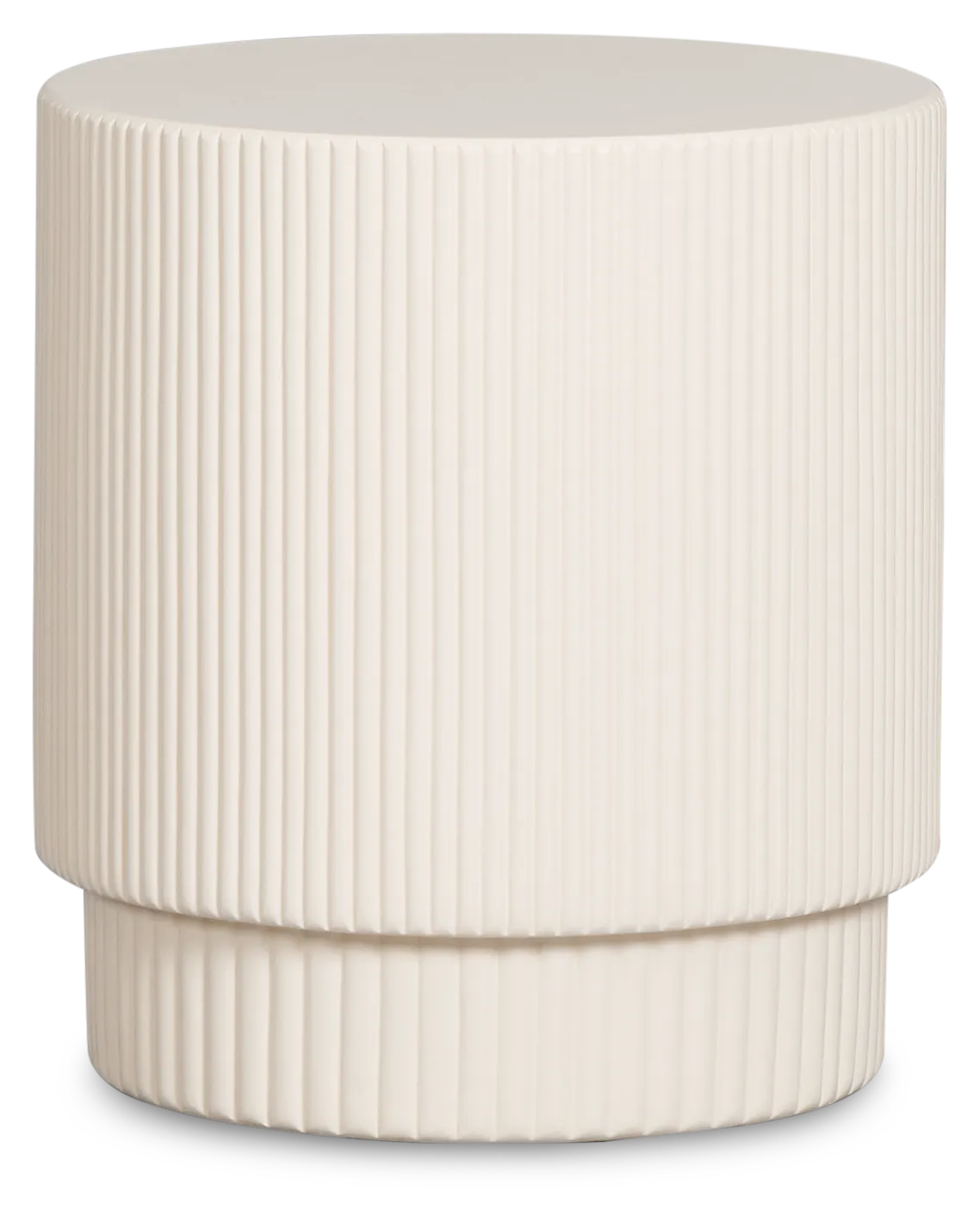 Cypress White Round End Table