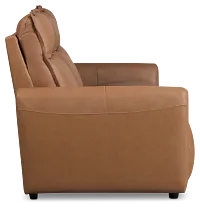 Edison Medium Brown Leather/Vinyl 3-piece Modular Power Sofa