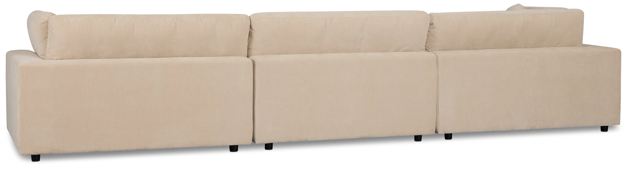 Lounge Light Beige Fabric 3 Piece Modular Sofa