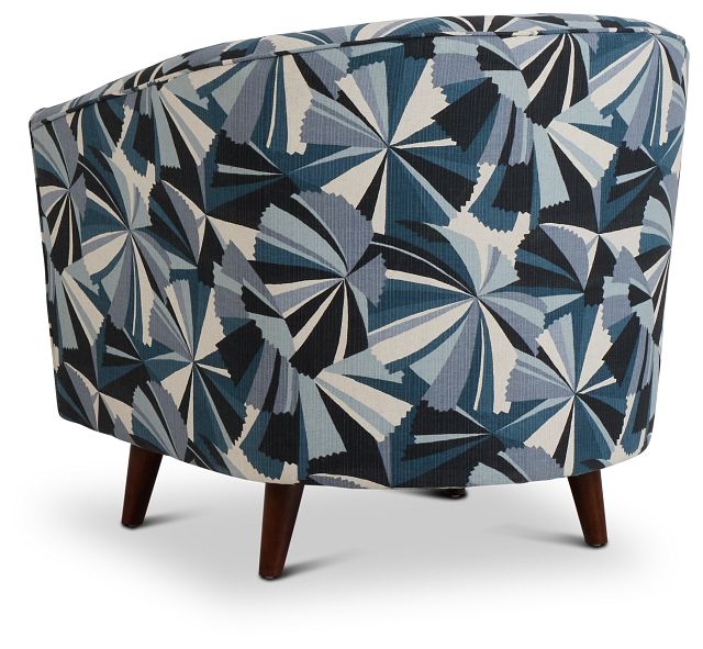 Tina Dark Blue Fabric Accent Chair
