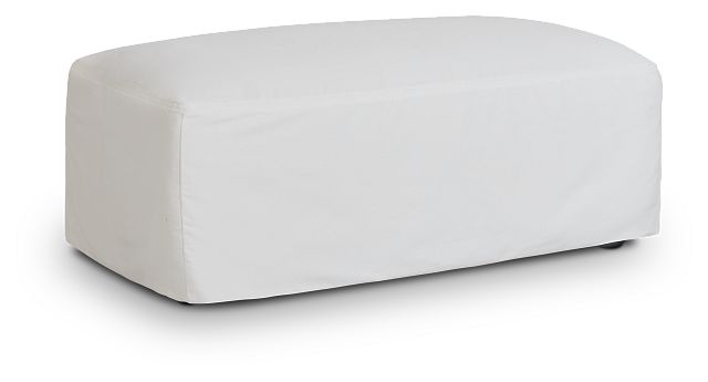 Delilah White Fabric Ottoman