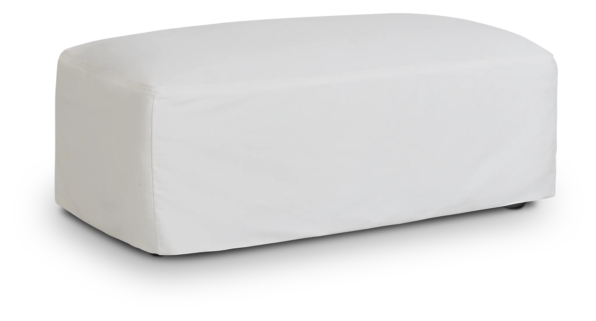 Delilah White Fabric Ottoman