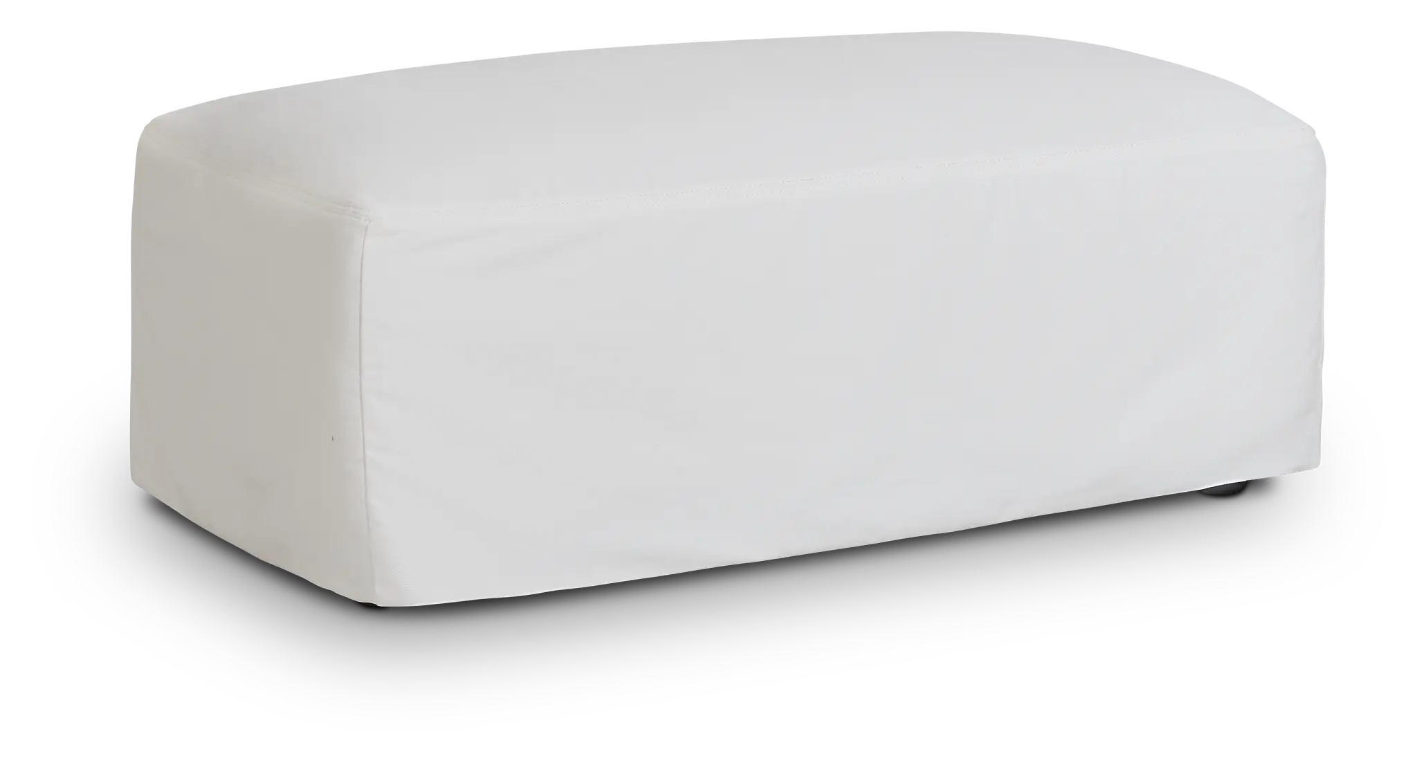 Delilah White Fabric Ottoman Delilah White Fabric Ottoman