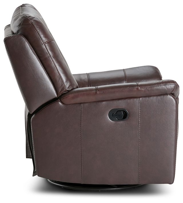 Owen Brown Leather Swivel Glider Recliner