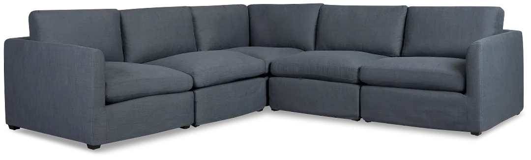 Willow Navy Fabric Medium Two-arm Sectional