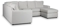 Avalon White Fabric Right Chaise Sectional