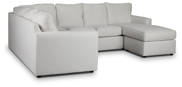 Avalon White Fabric Right Chaise Sectional