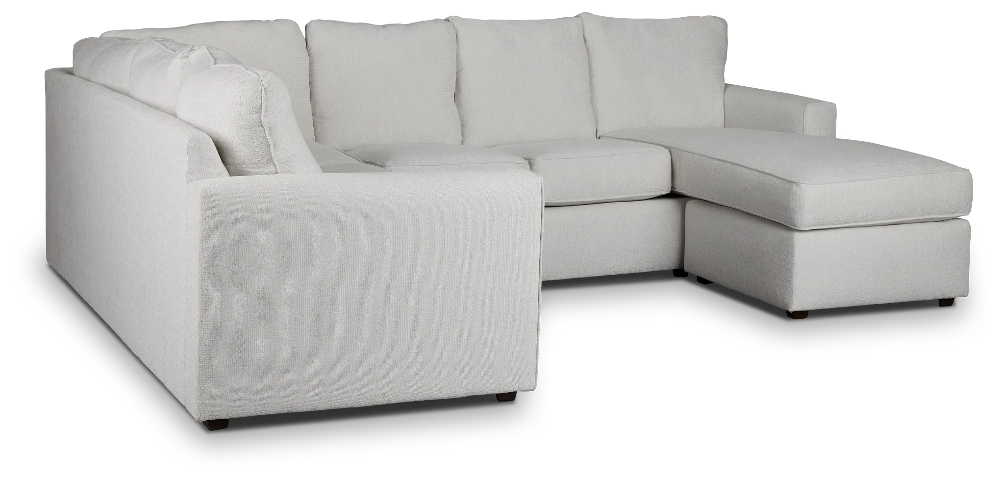 Avalon White Fabric Right Chaise Sectional