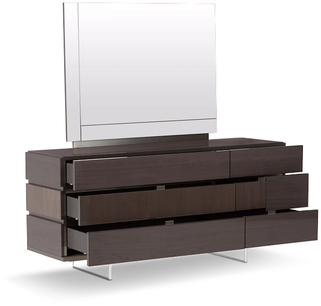 Athena Dark Gray Dresser & Mirror