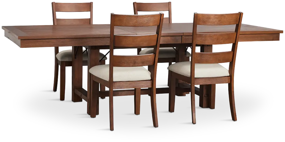 Park City Dark Tone Rectangular Table & 4 Wood Chairs Park City Dark Tone Rectangular Table & 4 Wood Chairs