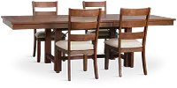 Park City Dark Tone Rectangular Table & 4 Wood Chairs