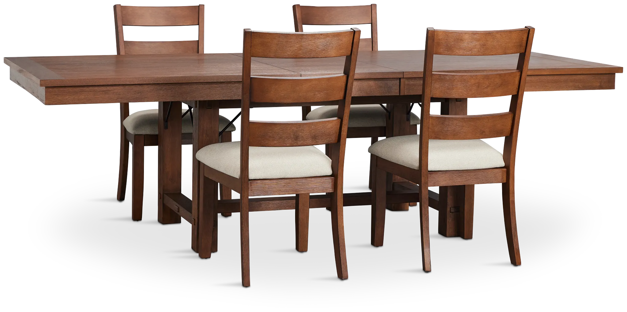 Park City Dark Tone Rectangular Table & 4 Wood Chairs