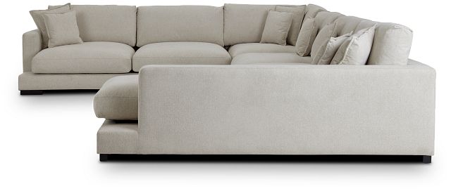 Emery Light Beige Fabric Medium Right Chaise Sectional (3)