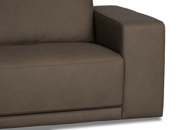 Kellan Dark Gray Leather Small Left Chaise Sectional