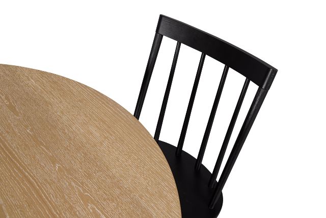 Taylor Light Tone Round Table & 4 Wood Chairs
