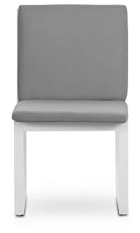 Linear White Dark Gray Aluminum Cushioned Chair