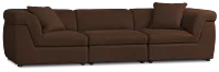 Aria Dark Brown Micro Immersive 3-piece Modular Sofa