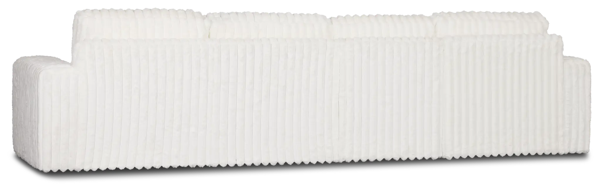 Teddy White Fabric Small Left Chaise Sectional Teddy White Fabric Small Left Chaise Sectional