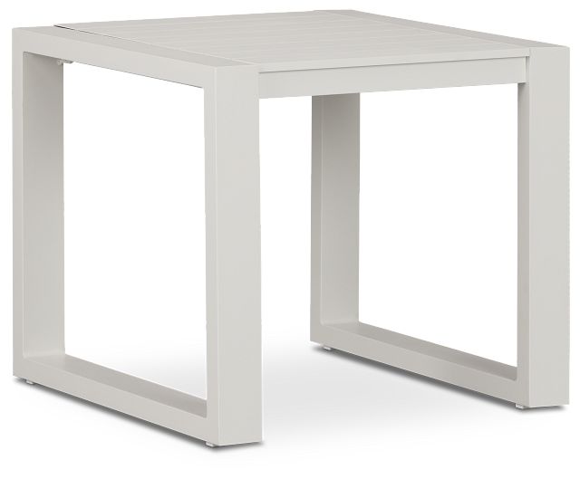 Linear White Aluminum End Table