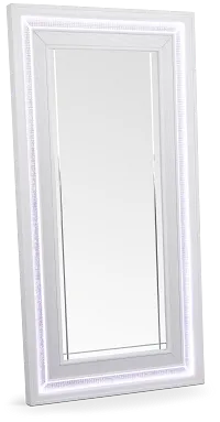 Milan White Floor Mirror