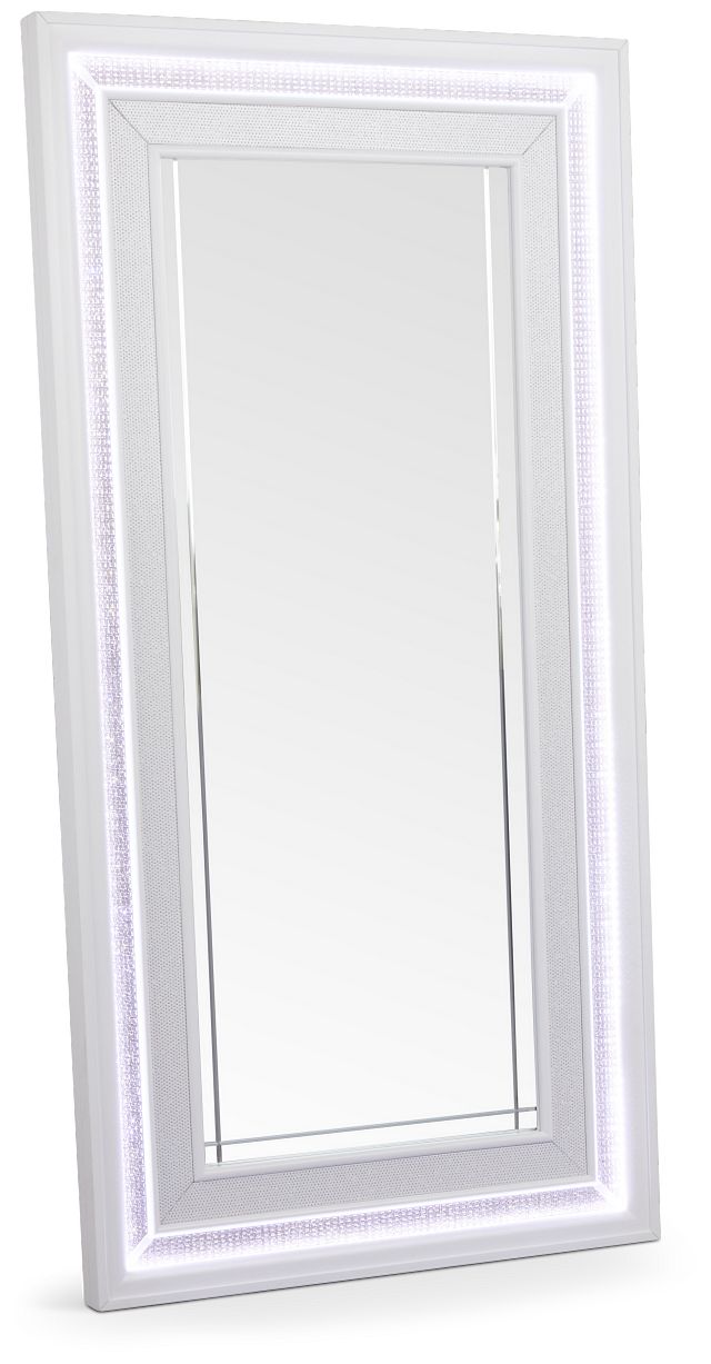 Milan White Floor Mirror