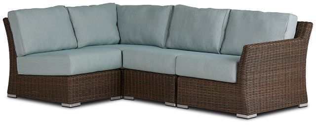 Southport Teal Right 4-piece Modular Sectional