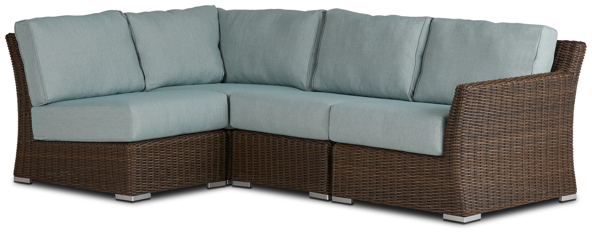 Southport Teal Right 4-piece Modular Sectional