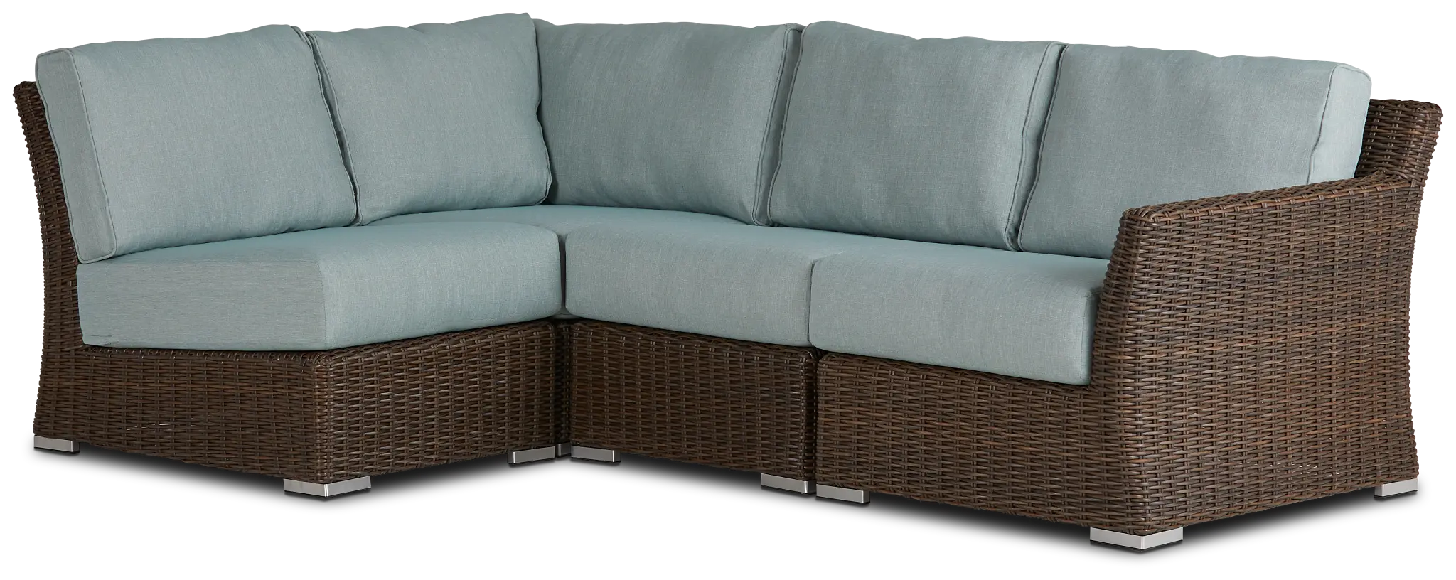 Southport Teal Right 4-piece Modular Sectional Southport Teal Right 4-piece Modular Sectional