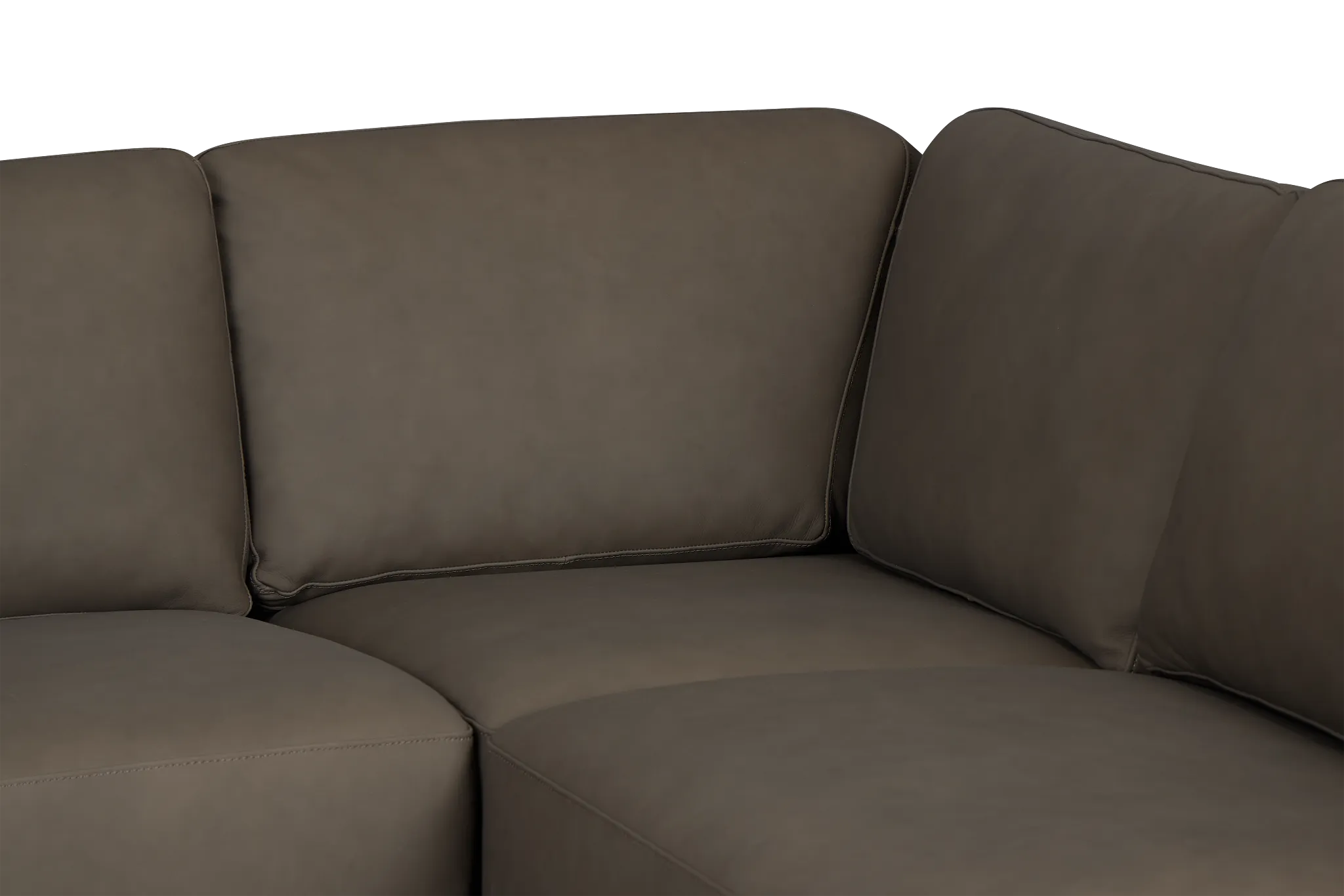 Kellan Dark Gray Leather Large Right Chaise Sectional