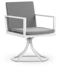 Linear White Dk Gray Swivel Chair