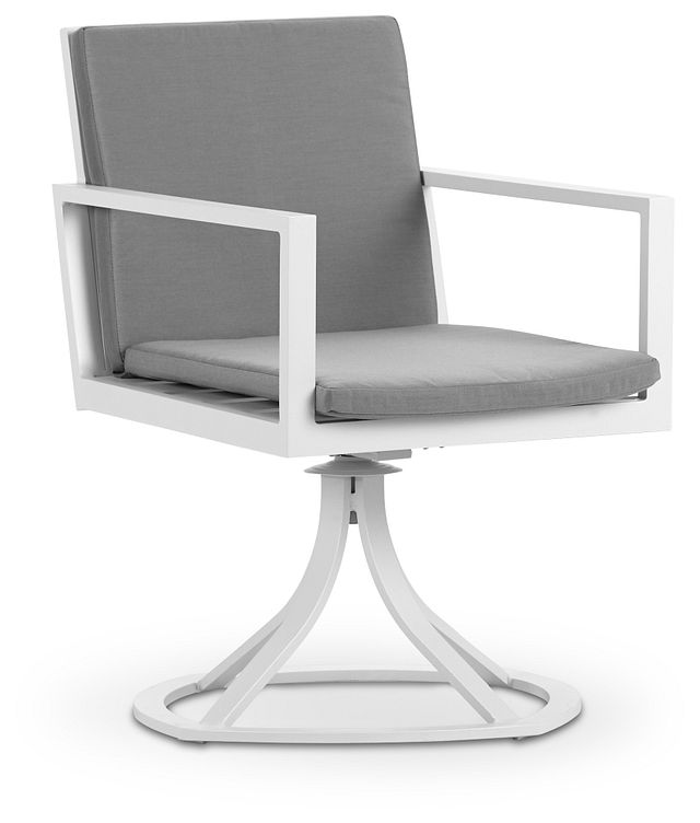 Linear White Dk Gray Swivel Chair