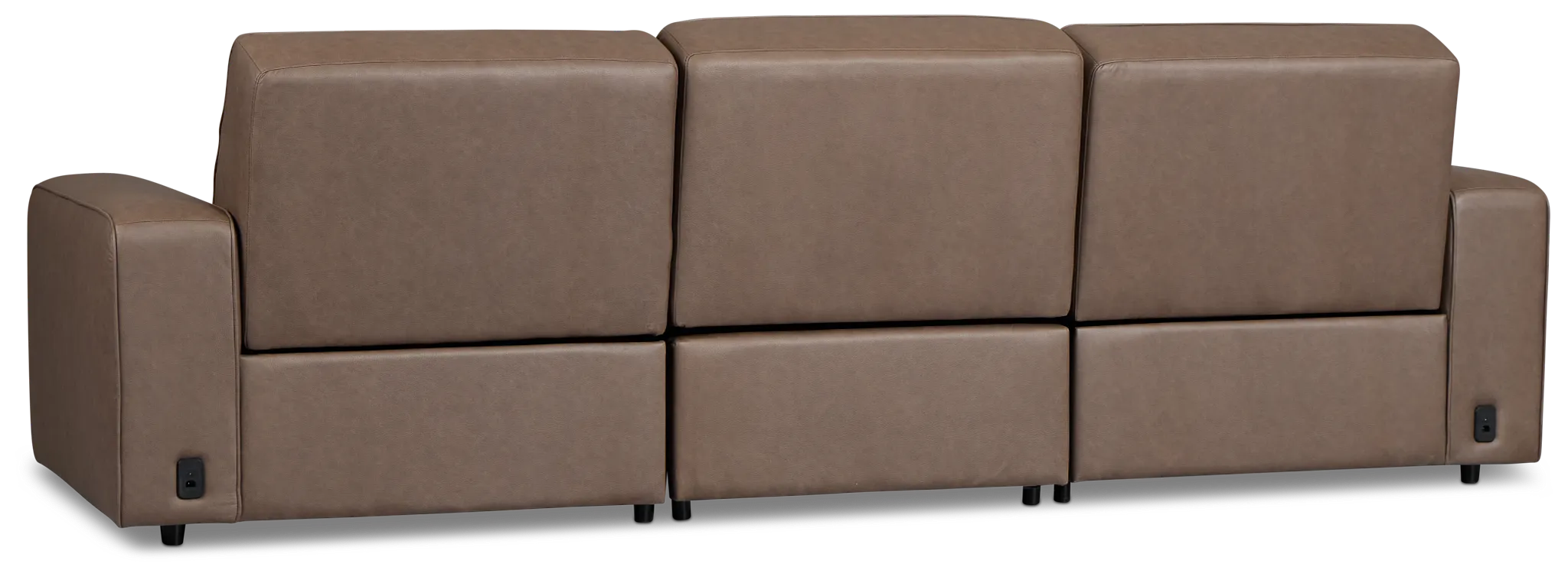 Sawyer Dark Brown Micro 3-piece Modular Power Sofa
