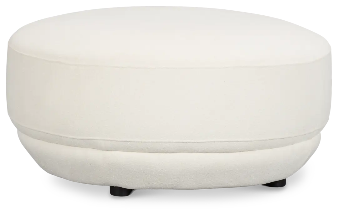 Presley White Fabric Ottoman Presley White Fabric Ottoman