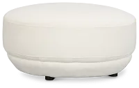 Presley White Fabric Ottoman