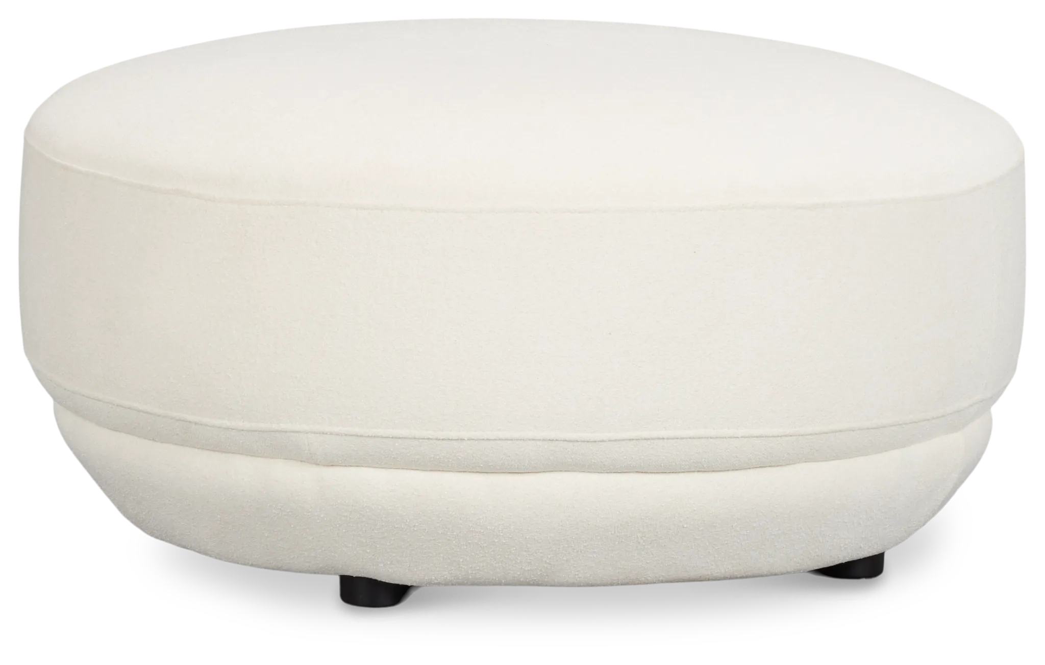 Presley White Fabric Ottoman