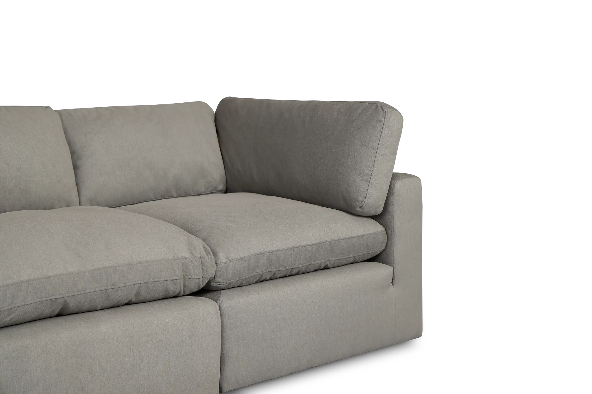 Grant Light Gray Fabric 3-piece Modular Sofa