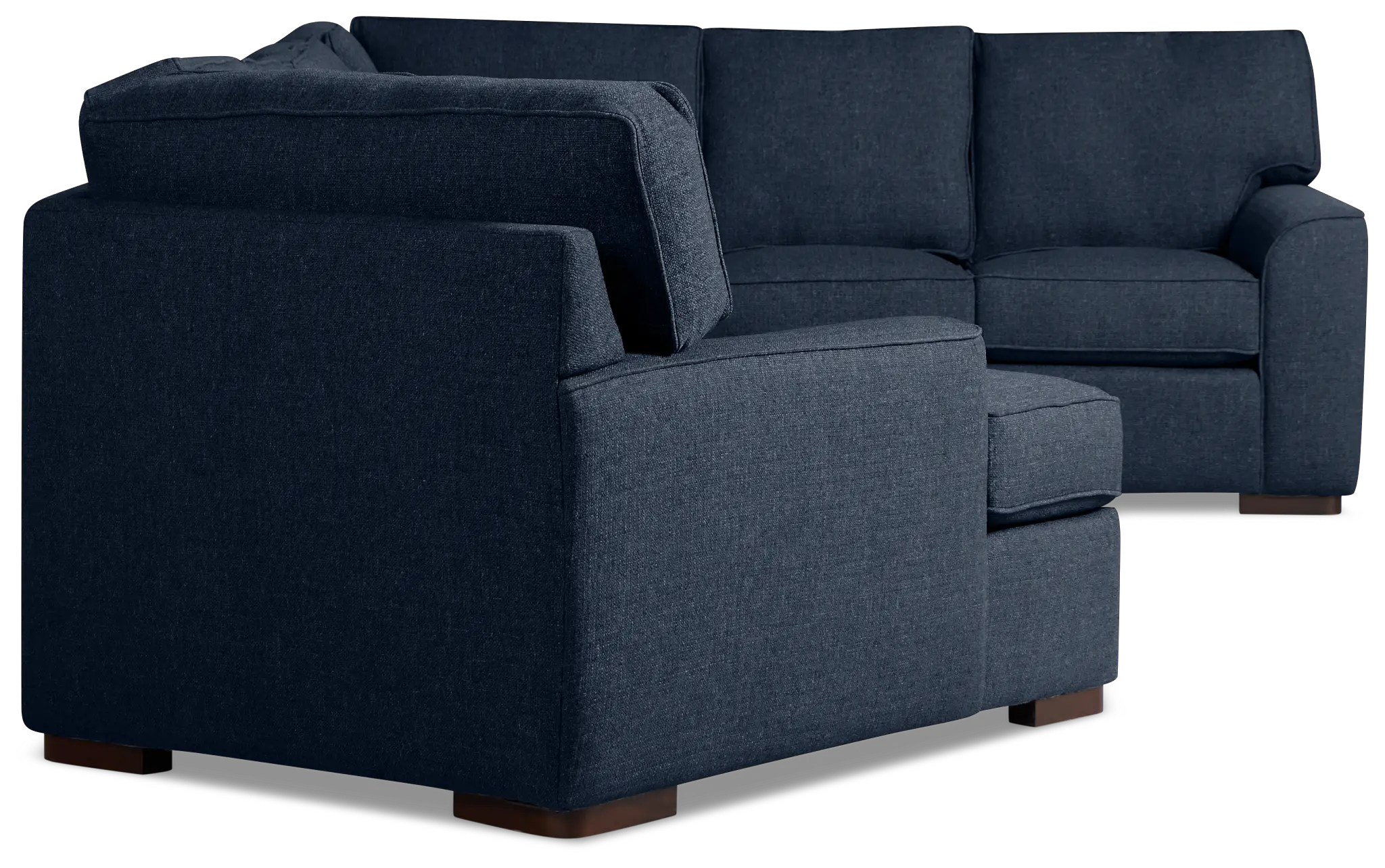Sinclair Dark Blue Fabric Left Cuddler Cooling Memory Foam Sectional Sinclair Dark Blue Fabric Left Cuddler Cooling Memory Foam Sectional