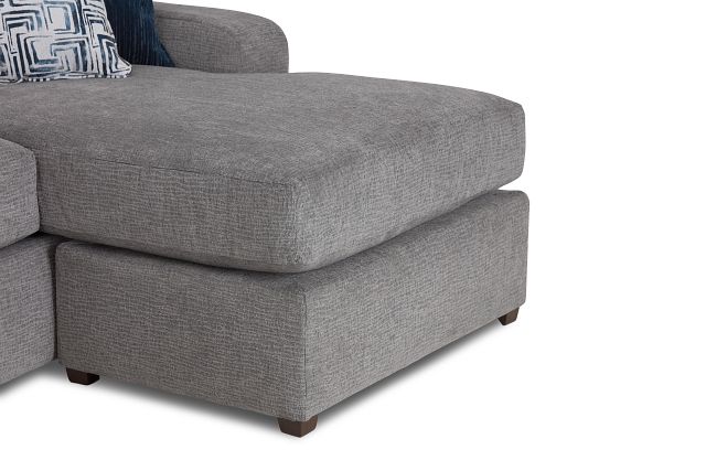 Banks Gray Fabric Left Bumper Sectional