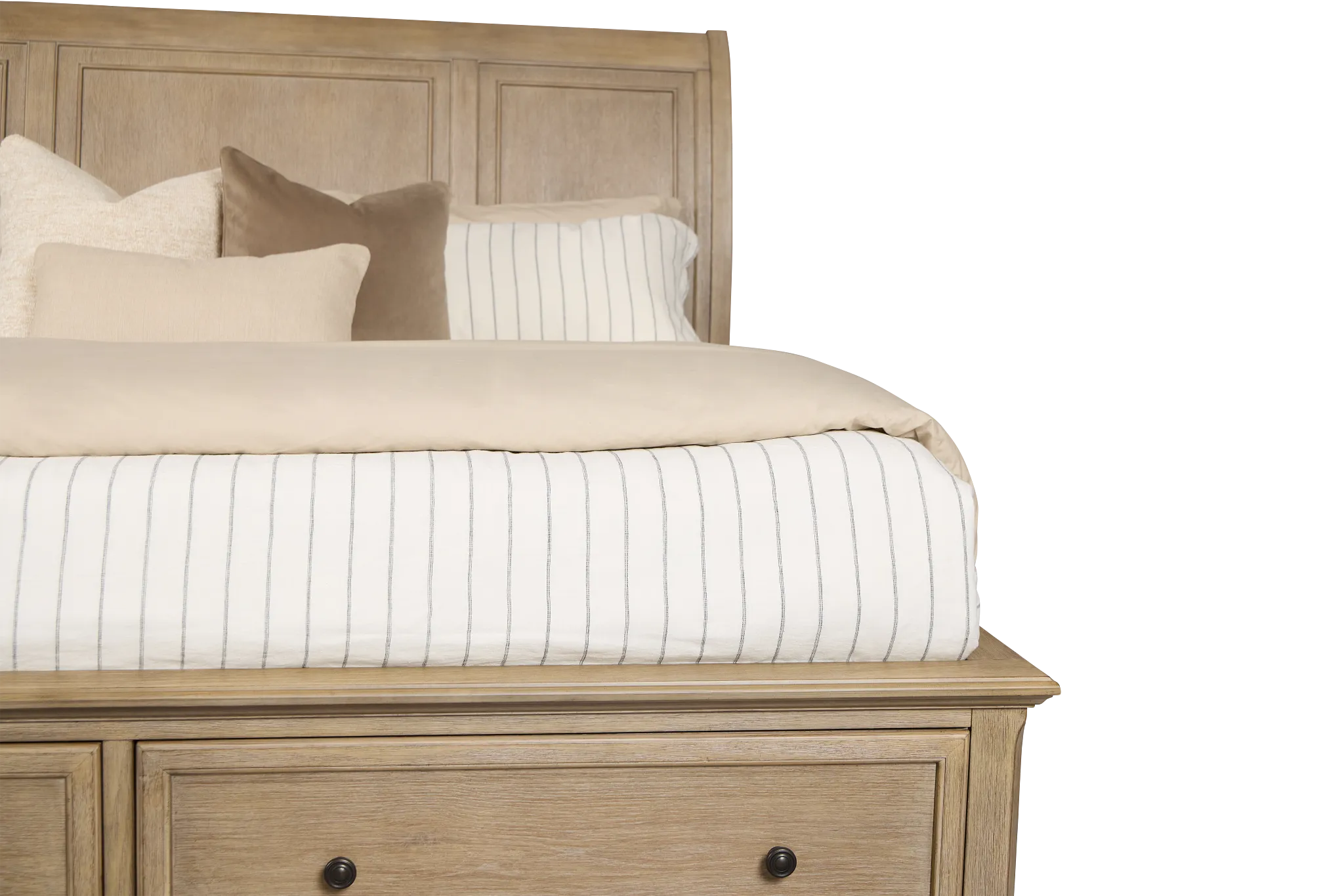 Galveston Light Tone Sleigh Storage Bed