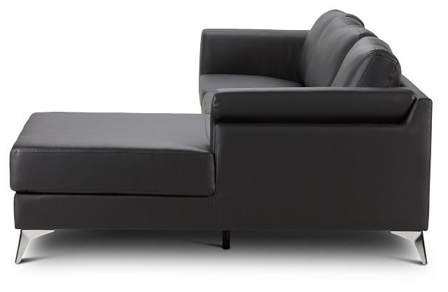Gianna Black Micro Right Chaise Sectional (2)