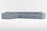 Destin Lucy Navy Fabric 6-piece Modular Sectional