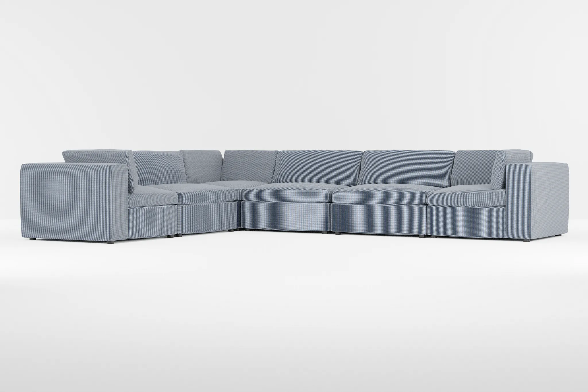 Destin Lucy Navy Fabric 6-piece Modular Sectional