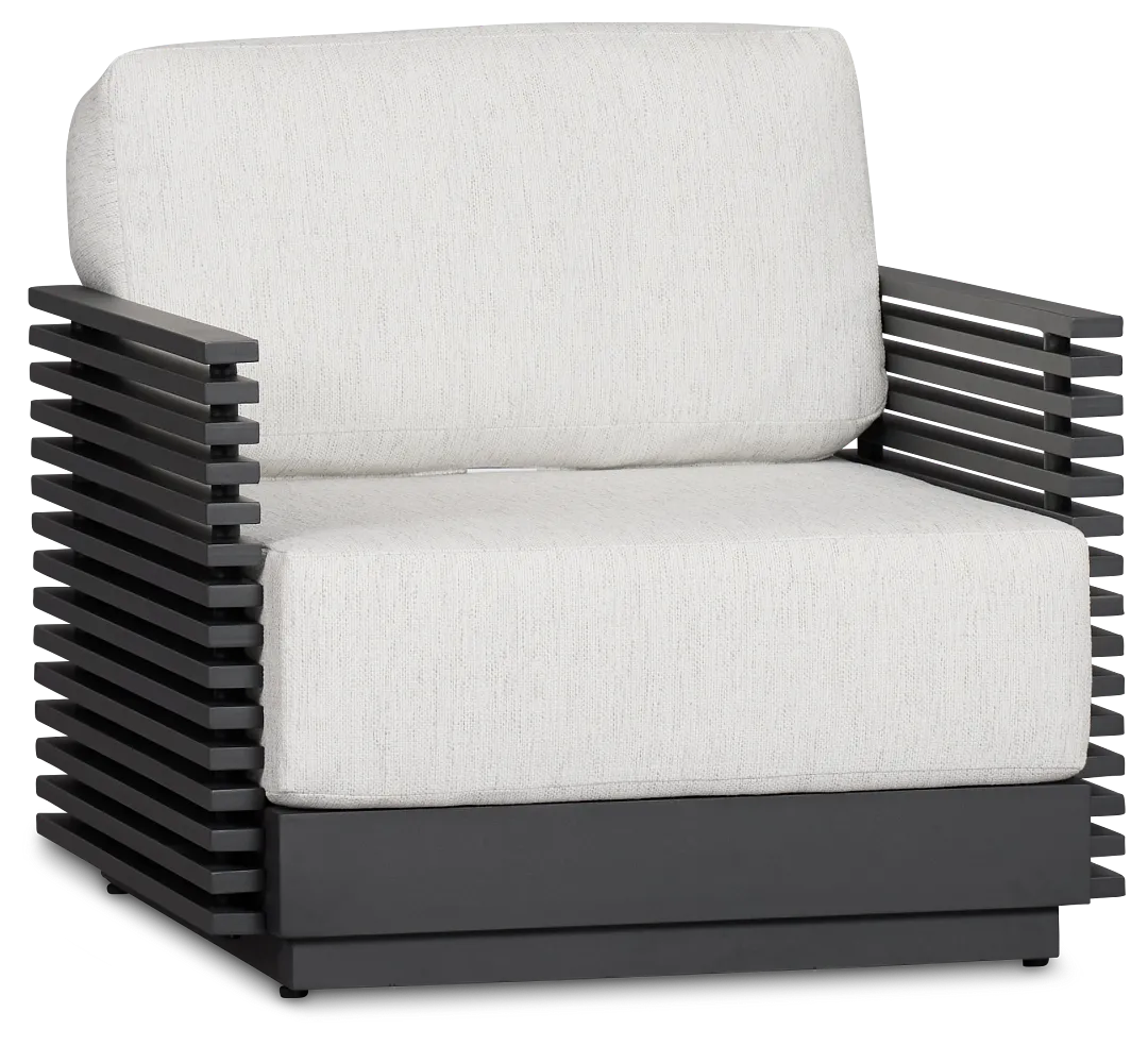 Monterey Black Aluminum Chair With Light Gray Cushions