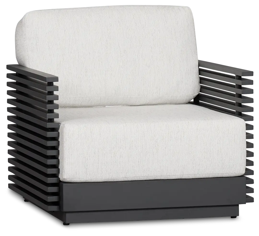 Monterey Black Aluminum Chair With Light Gray Cushions Monterey Black Aluminum Chair With Light Gray Cushions