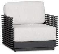 Monterey Black Aluminum Chair With Light Gray Cushions