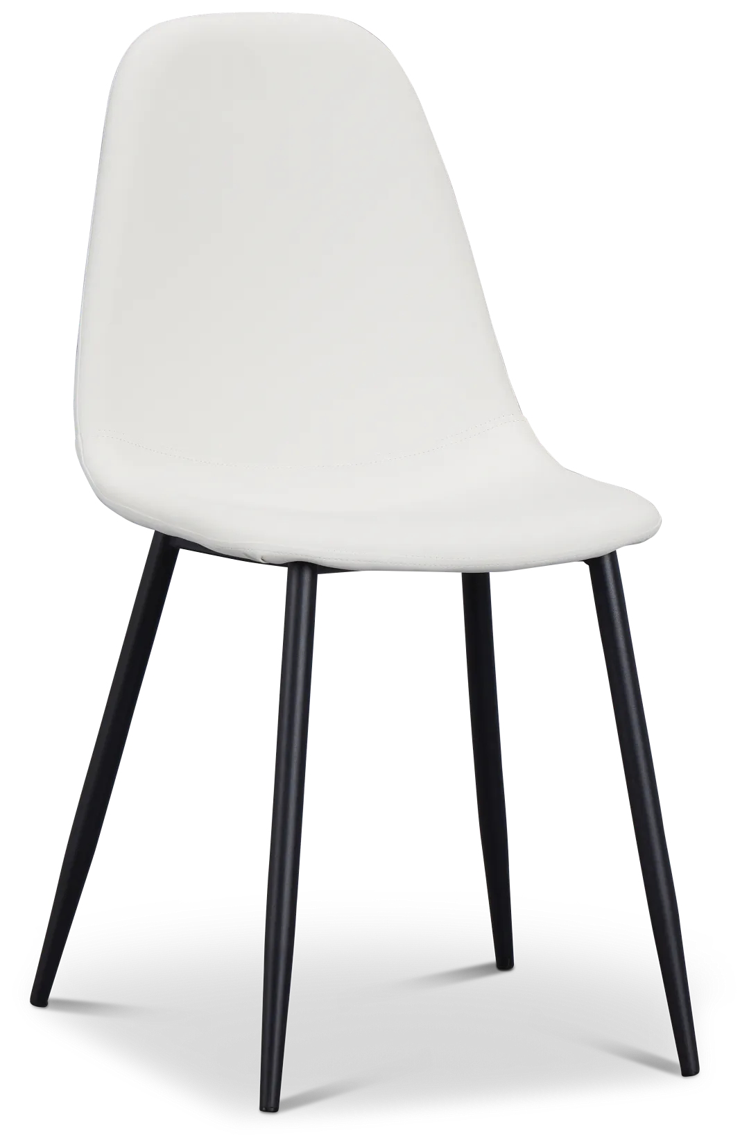 Havana White Micro Upholstered Side Chair W/ Black Legs