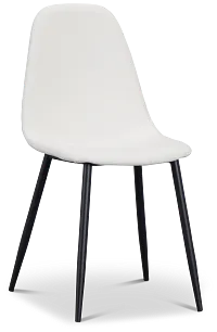 Havana White Micro Upholstered Side Chair W/ Black Legs